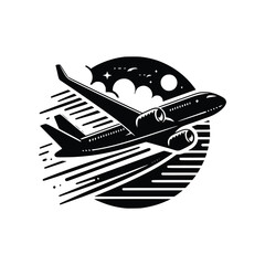 Airplane Black Vector,SVG,Airplane Svg, Airplane SCG, Travel Svg, Airplane Silhouette, Airplane Png, Aeroplane Svg, Airplane Heart Svg