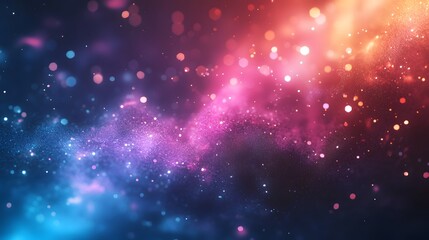 Fototapeta premium Abstract cosmic background with vibrant colors and shimmering lights.
