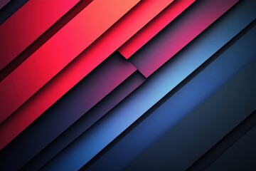 Obraz premium Abstract red and blue gradient geometric diagonal layer on black background. 