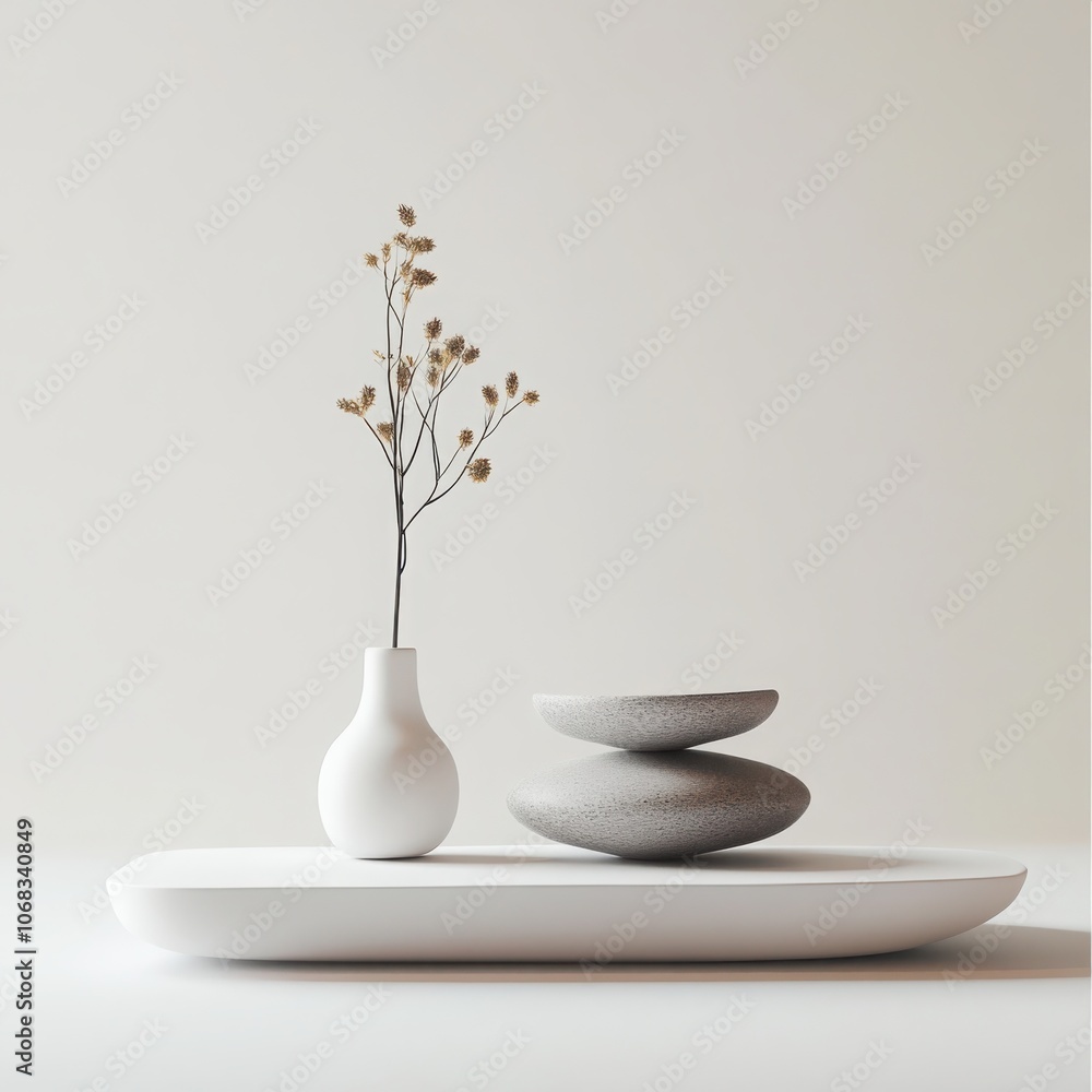 Poster exploring modern meditation floating wellness objects for a zen-inspired lifestyle and mindfulness p