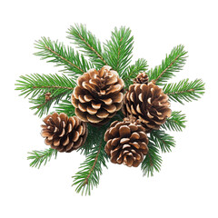 Natural Pine Cones Ideal for Seasonal and Festive Arrangements Isolated