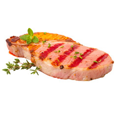 Grilled Pork Steak with Fresh Herb Garnish