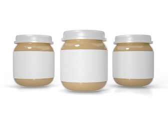 Glass Jar Baby Food Packaging Mockup