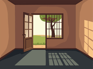 A cartoon house interior vector clipart design