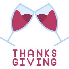 Thanksgiving Toasting Glasses Icon