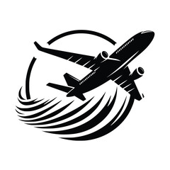 Airplane Black Vector,SVG,Airplane Svg, Airplane SCG, Travel Svg, Airplane Silhouette, Airplane Png, Aeroplane Svg, Airplane Heart Svg