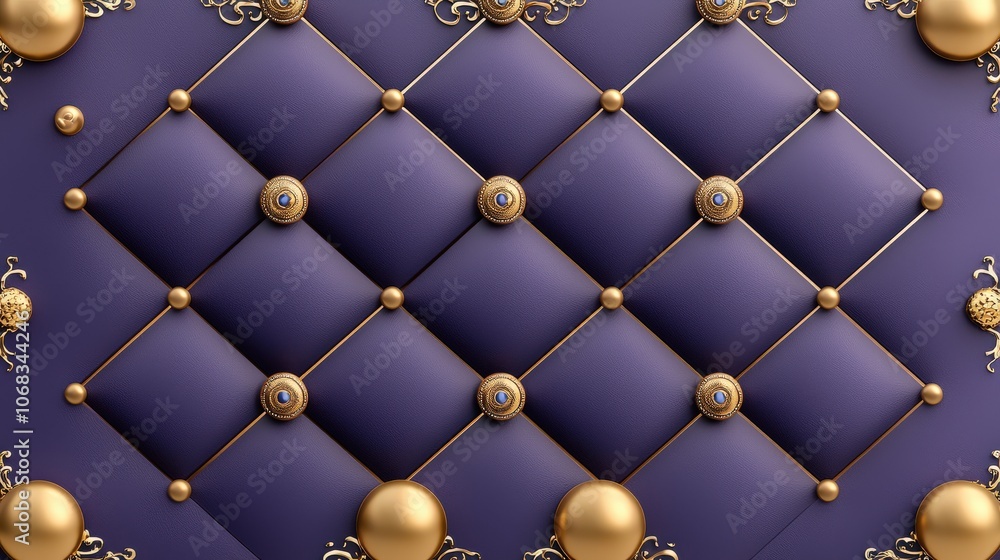 Poster a luxurious purple and gold background featuring intricate patterns, perfect for creating an elegant