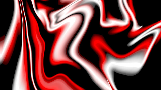 Abstract wavy background, red, white, black.