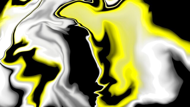 Abstract black, white and yellow marble pattern.