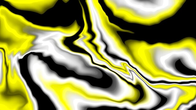 Wavy abstract pattern with yellow, white and black.