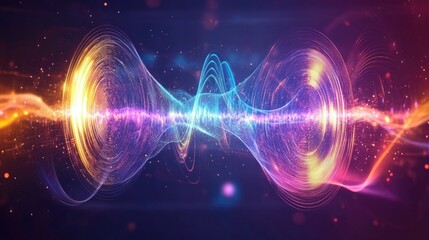 Colorful Abstract Sound Wave Illustration