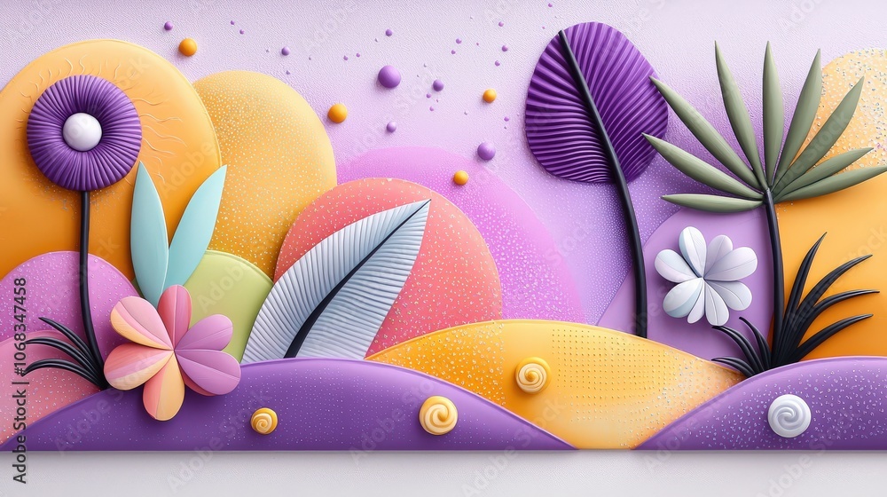 Poster a playful purple fabric background featuring bold patterns and textures, ideal for creating vibrant 