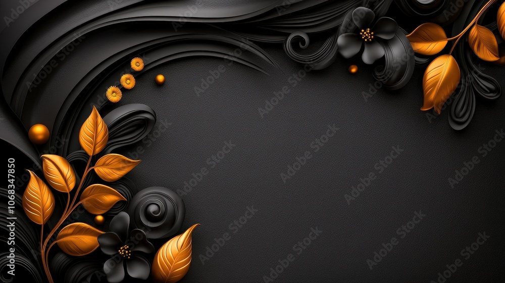 Poster a rich dark background featuring intricate details and textures, ideal for adding depth to branding,