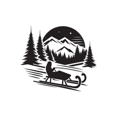 Sled silhouette vector design art illustration