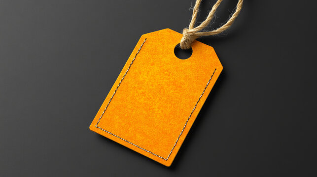 A bright orange discount tag hangs on a dark background, highlighting the thrill of bargain hunting during Black Friday shopping events