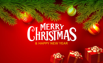 Merry Christmas, New Year card. Vector illustration