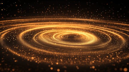 Fototapeta premium Golden Swirl of Light and Sparkles in Space