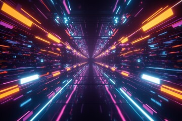 Neon Light Speed Tunnel
