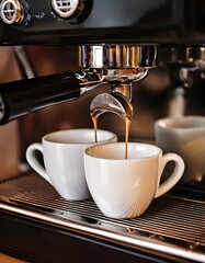 Bar coffee maker making coffee
