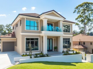 Modern living room with charcoal panels, sofa, and matching floor in an integrated lighting setup.