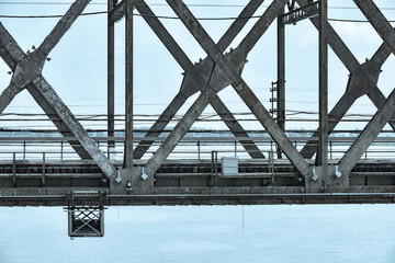 The steel bridge connecting the Yalu River in China to North Korea