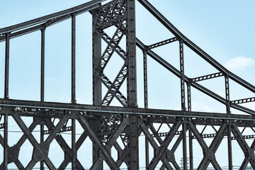 The steel bridge connecting the Yalu River in China to North Korea