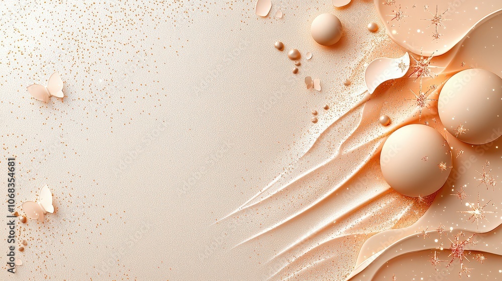 Poster a textured rose gold background featuring delicate patterns and sparkles, perfect for adding a touch