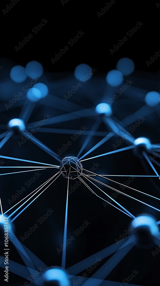 Poster an abstract depiction of a network of connected nodes against a dark background, symbolizing the hid