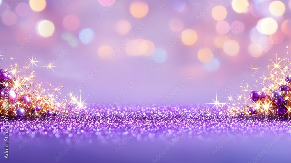 Aufkleber a vibrant purple glitter background showcasing a dazzling array of sparkles, perfect for creating fe