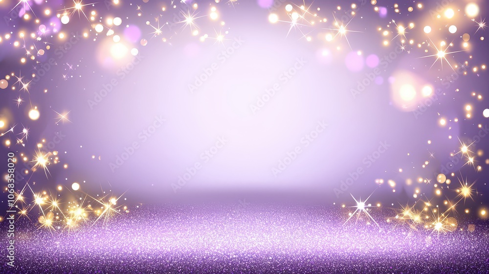 Poster a vibrant purple glitter background showcasing a dazzling array of sparkles, perfect for creating fe
