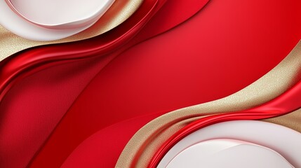 Fototapeta premium A luxurious red fabric texture with a golden sheen at the base, creating a minimalist, elegant abstract background.