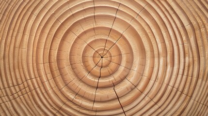 Oak wood surface, displaying intricate radial rings, symbolizing growth and the passage of time, warm tones and rich texture create an inviting atmosphere.