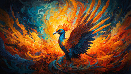 Obraz premium A stylized majestic Phoenix bird