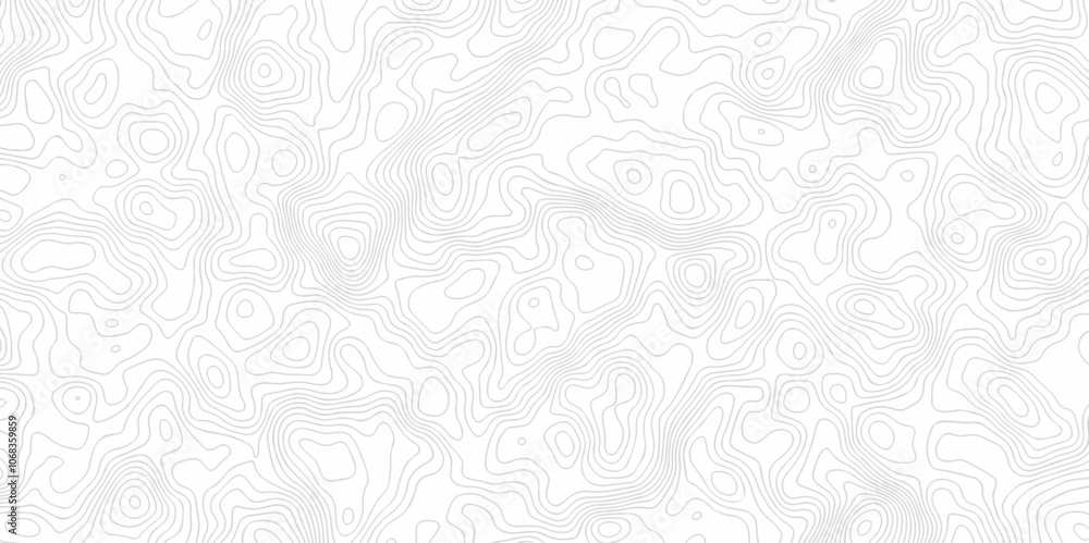 Poster black and white wave seamless line. vector geographic contour map. topography map background. topogr