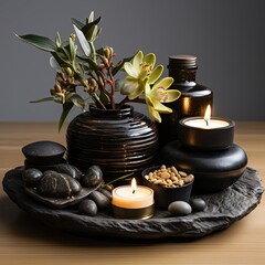 Elegant Spa Scene for a Minimalistic Relaxation Experience