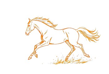 horse silhouette isolated on white