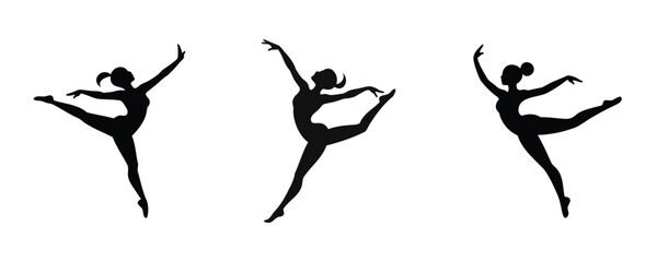 Gymnastics Silhouette Set Vector Design