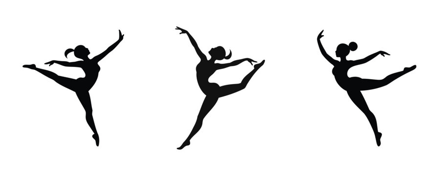 Gymnastics Silhouette Set Vector Design