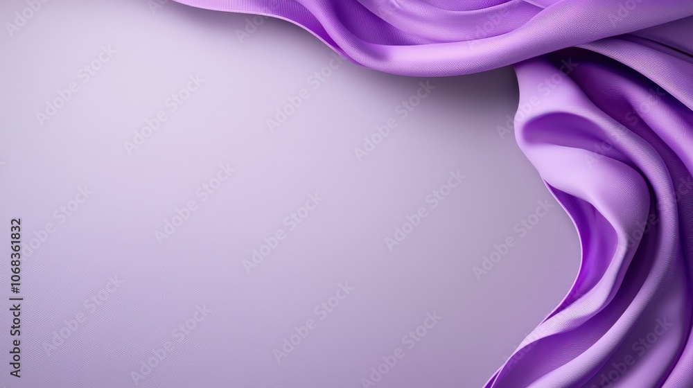Poster an artistic purple fabric background with layered textures and shadows, perfect for adding depth to 