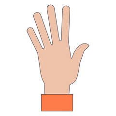 Illustration of an open hand symbolizing openness and communication.