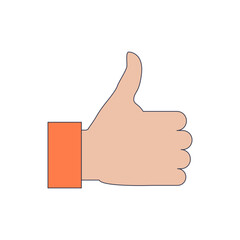 Cartoon hand giving a thumbs up, symbolizing approval, success, or like.