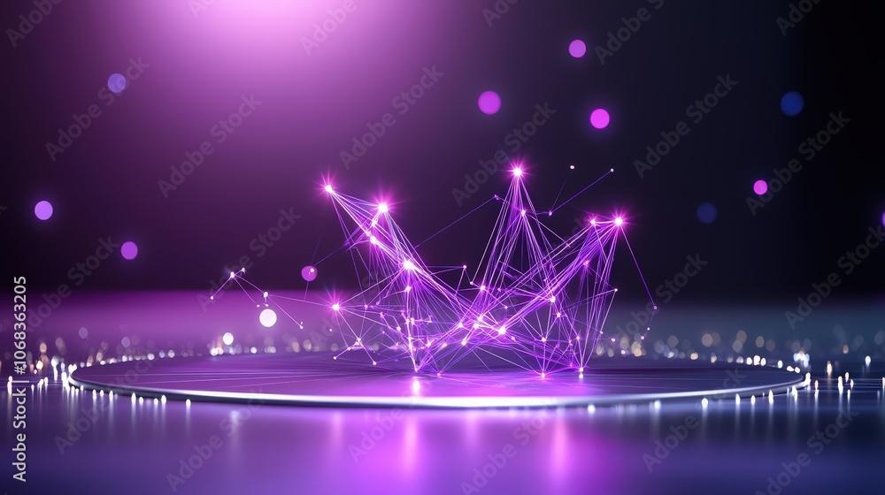 Poster an elegant purple polygonal background with a soft gradient, ideal for creating sophisticated and co