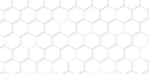 3d hexagonal structure futuristic white background and embossed hexagon abstract with hexagon background. honeycomb hexagonal background. Hexagon shape, white, shiny gray. hexagon pattern shape.