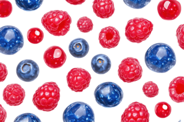 Colorful candy land seamless panorama with various berries 