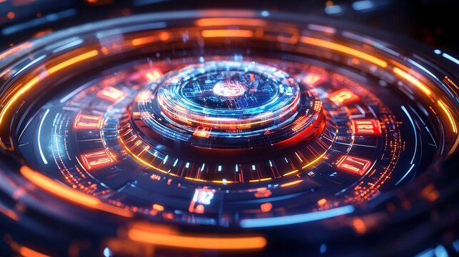 Futuristic Close-Up of an Abstract Roulette Wheel