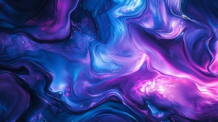 Obraz premium Vibrant Abstract Colors in Neon Blues and Purples