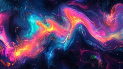 Fototapeta premium Swirling Neon and Pastel Color Blend Abstract Background