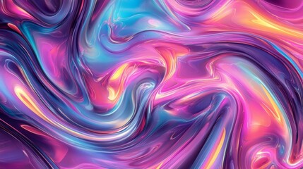 Swirling Neon Pastel Colors in Abstract Blend