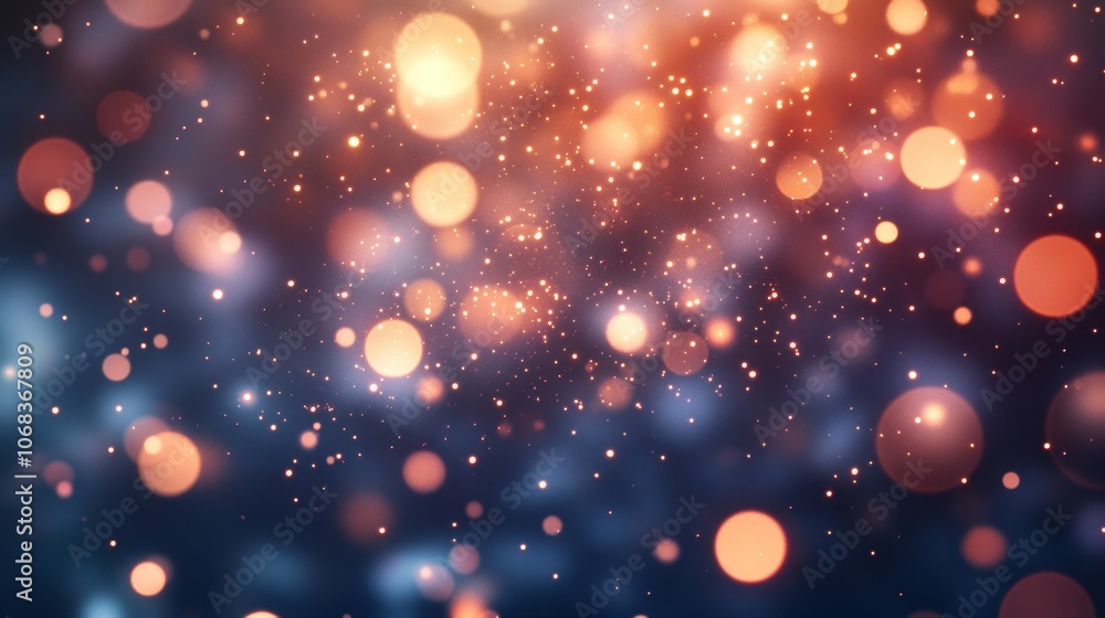 Poster magical bokeh lights with abstract glow effect