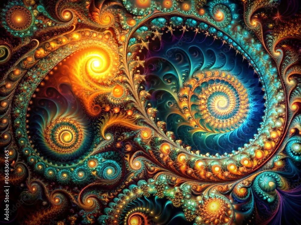 Aufkleber enigmatic fractal realms: a journey through low light photography capturing intricate patterns and v
